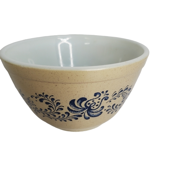 VINTAGE Pyrex Homestead 401 Mixing Bowl 750 ml Speckled Tan Blue - Picture 5 of 5